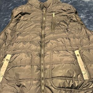 Men's Quilted Puffer Vest - black with gray